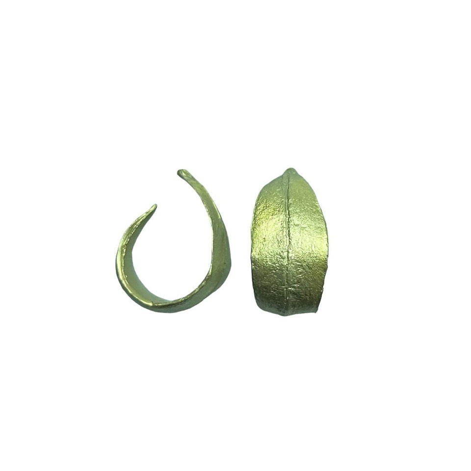 Eucalyptus Leaf Hoop Earrings