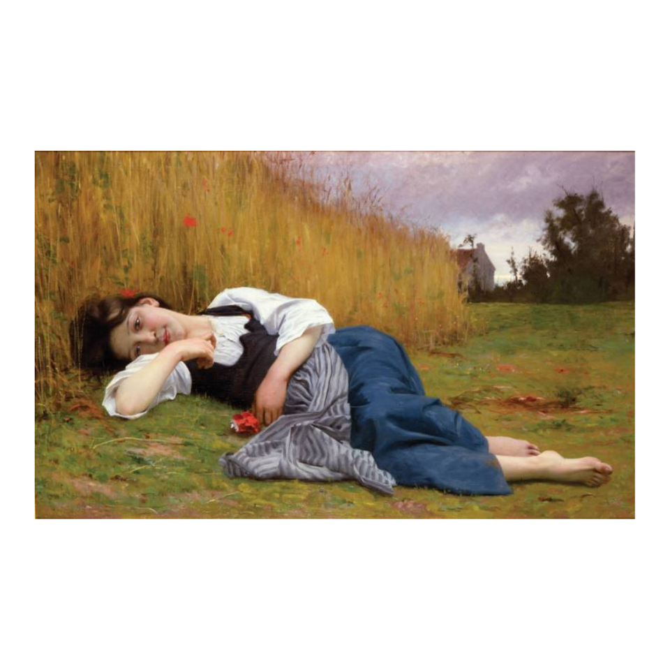 Rest During The Harvest by Alfred François Delobbe Print
