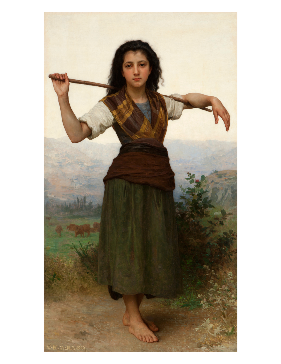 The Shepherdess by William-Adolphe Bouguereau 24x36 Poster