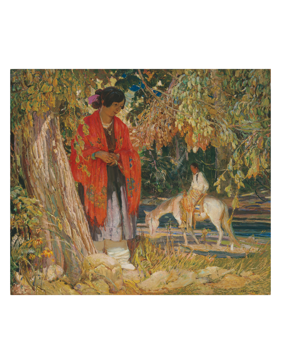 Taos Idyll by Oscar E. Berninghaus Print