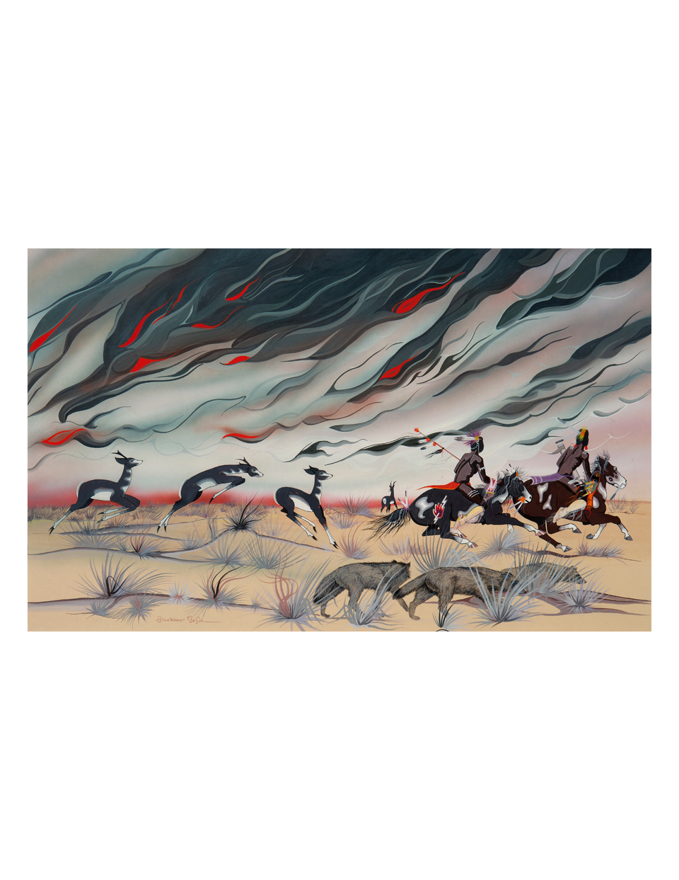 Prairie Fire by Francis Blackbear Bosin, Sr 8x10 Print