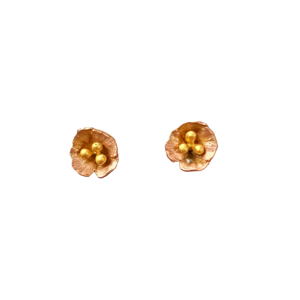 California Poppy Stud Earrings