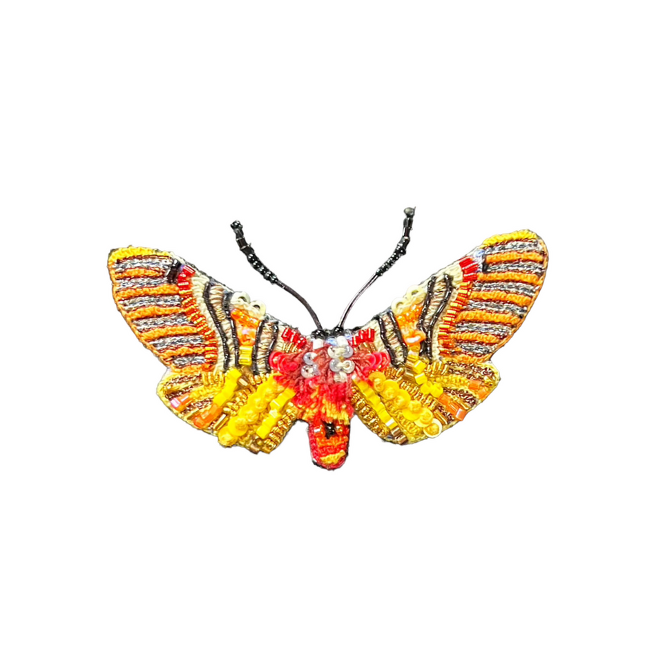 Hand Embroidered Beaded Garden Bug Pin