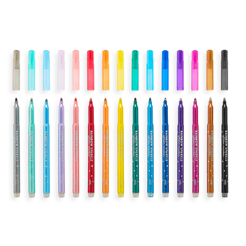 Rainbow Sparkle Glitter Markers 15-pc.