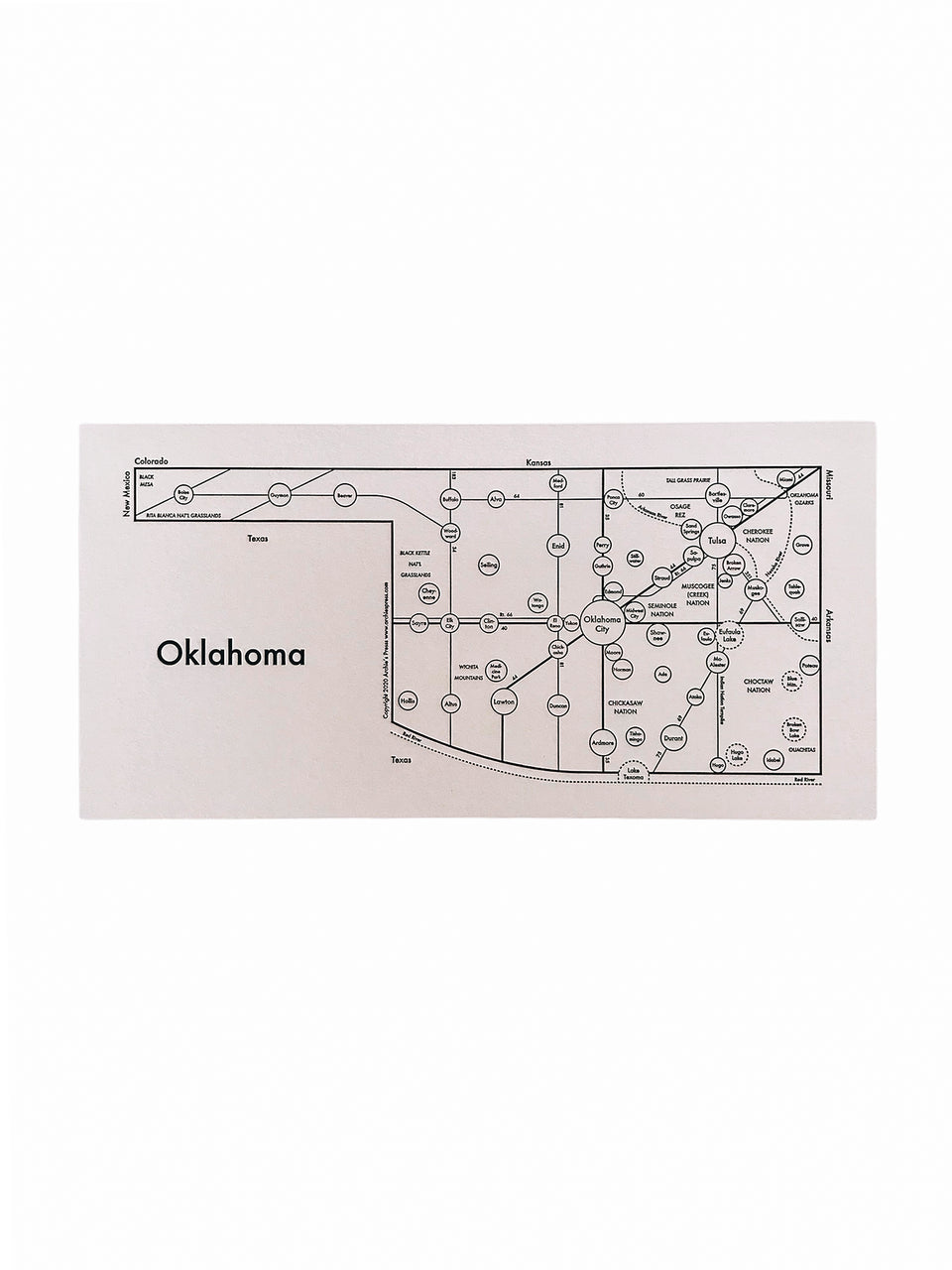 Oklahoma Letterpress Print